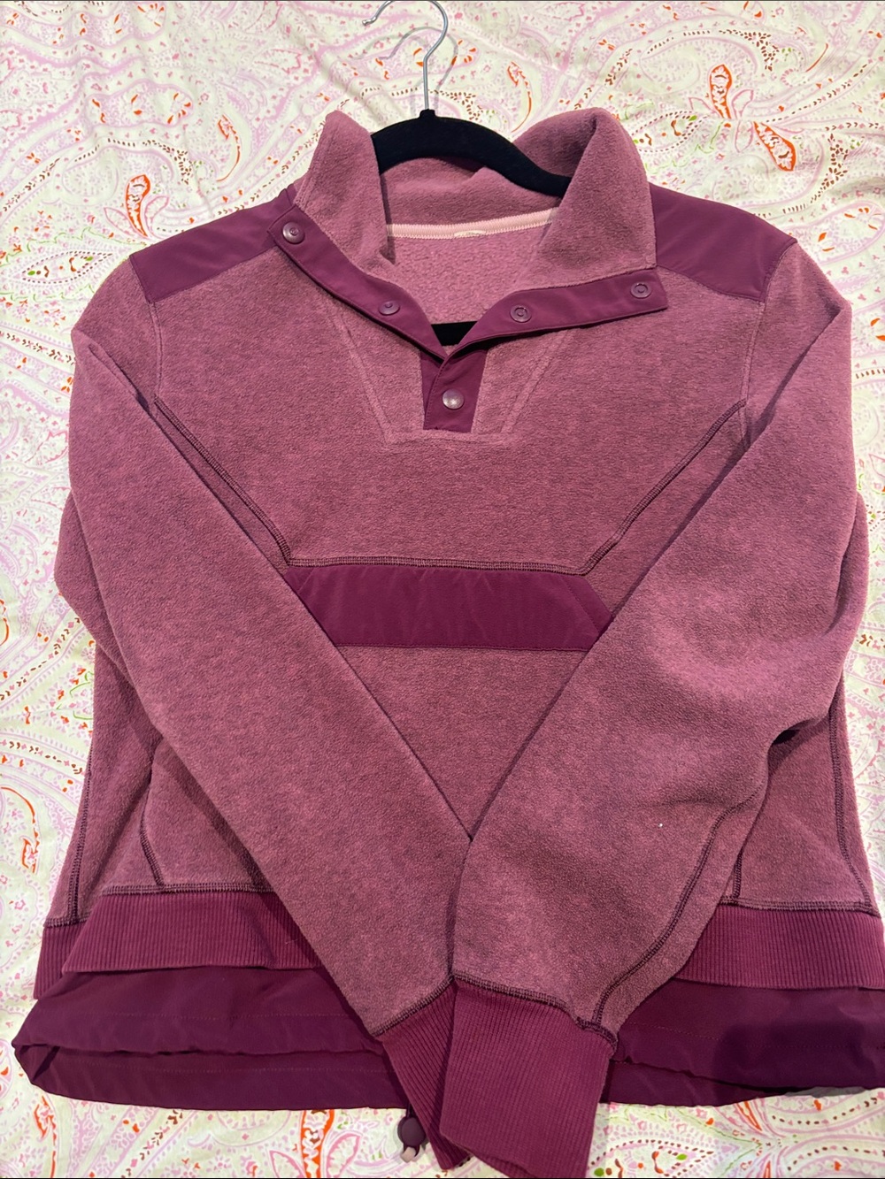 Ivivva Girls Mauve Snap-Front Cowl Pullover